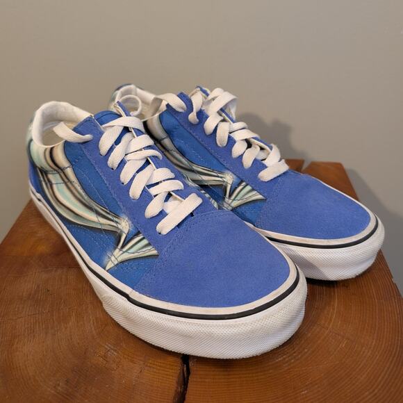 Vans Old Skool Blue Airbrush Limited Edition Skate Shoes Classic - Size 5.5M7W